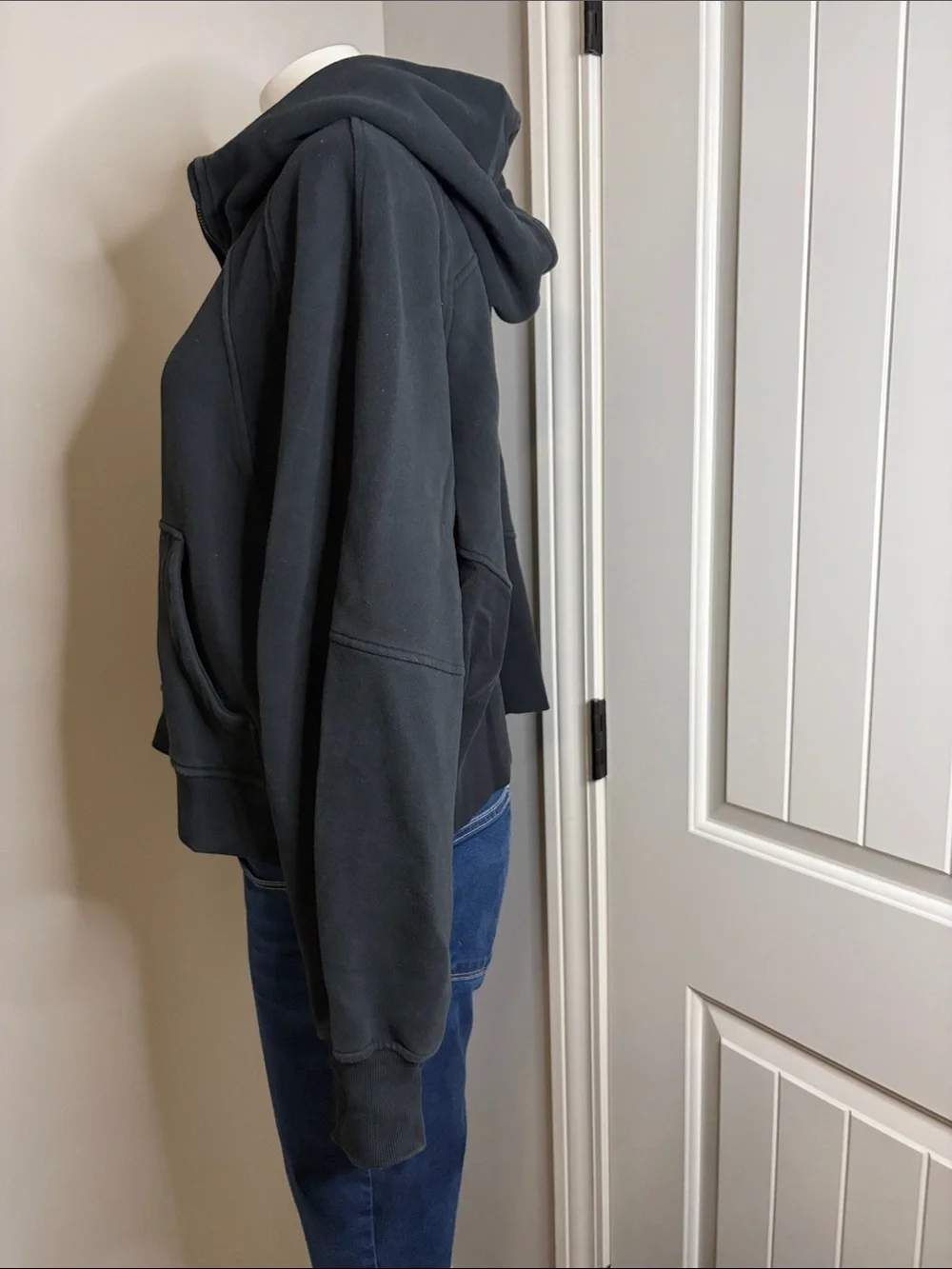 Lululemon Scuba Oversized Half Zip Hoodie Black cotton terry Sz XL/XXL